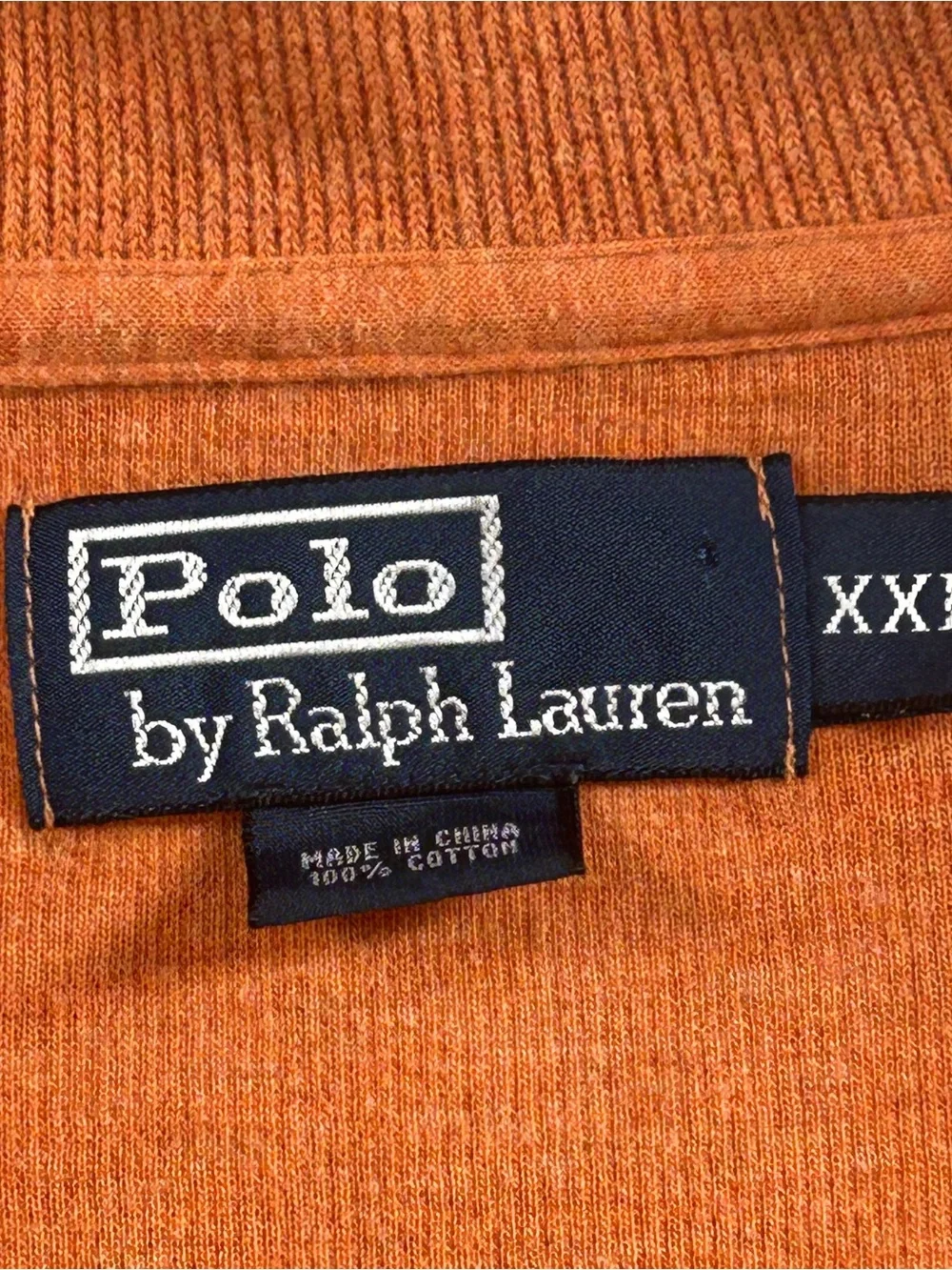 Polo Ralph Lauren Orange Quarter Zip Cotton Sweater XXL